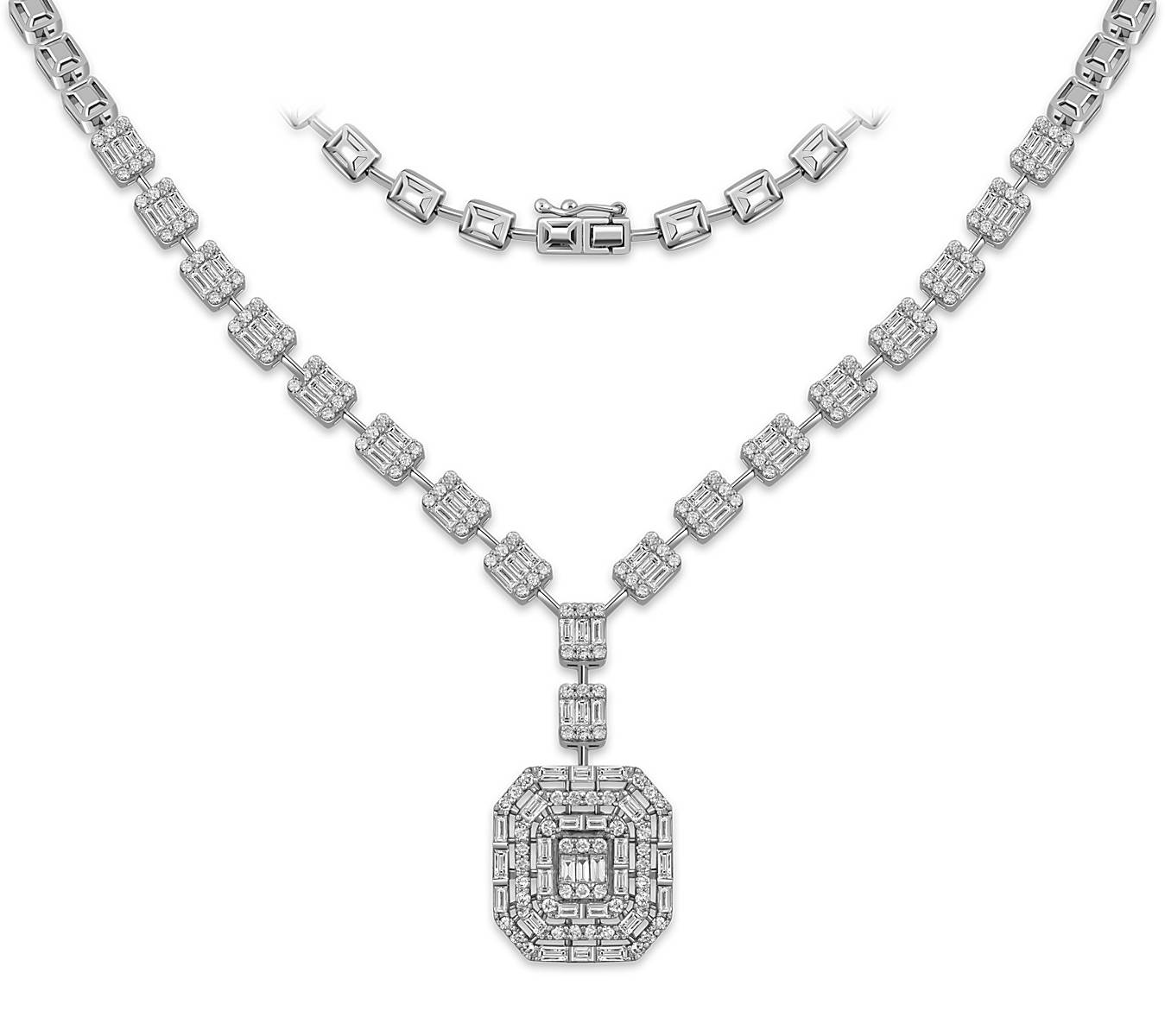 Колье из белого золота с бриллиантами (051854)