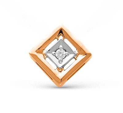 Кулон из комбинированного золота с бриллиантом (050058)