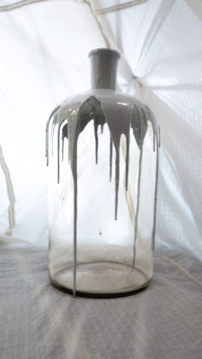 Авторская напольная ваза “URBIORBI” (авторская глазурь, винтажная бутылка 19 век) (061225)