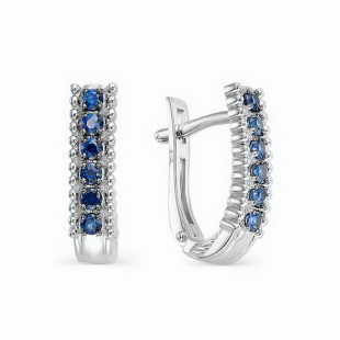 Серьги из белого золота с сапфирами (032940)