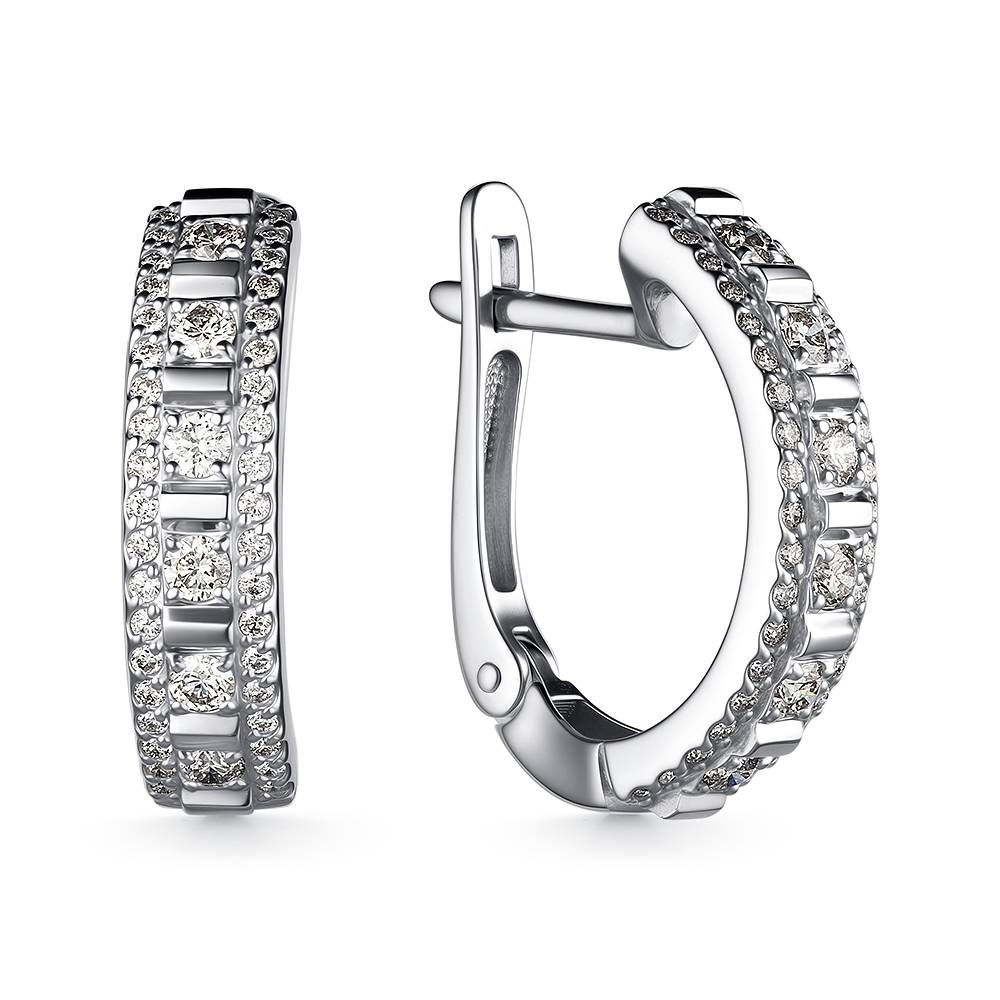 Серьги из белого золота с бриллиантами (060502)