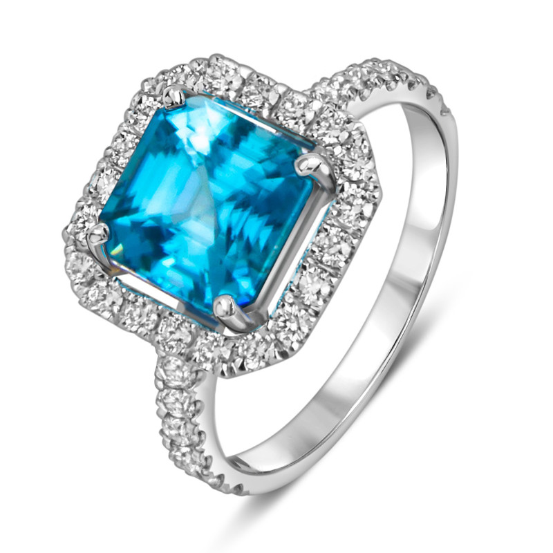 Кольцо из белого золота с бриллиантами и старлитом (059194)