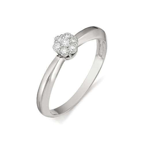 Кольцо из белого золота с бриллиантами (034358)