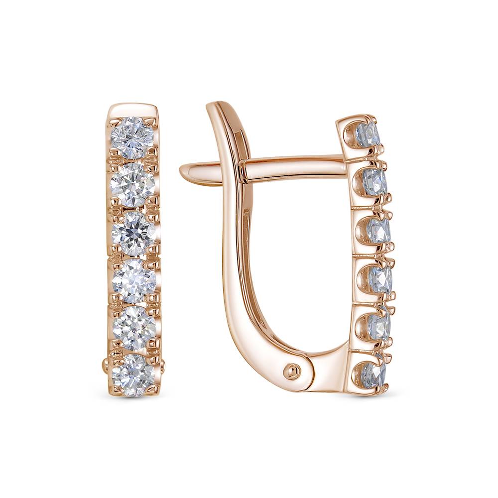 Серьги из красного золота с бриллиантами (052831)