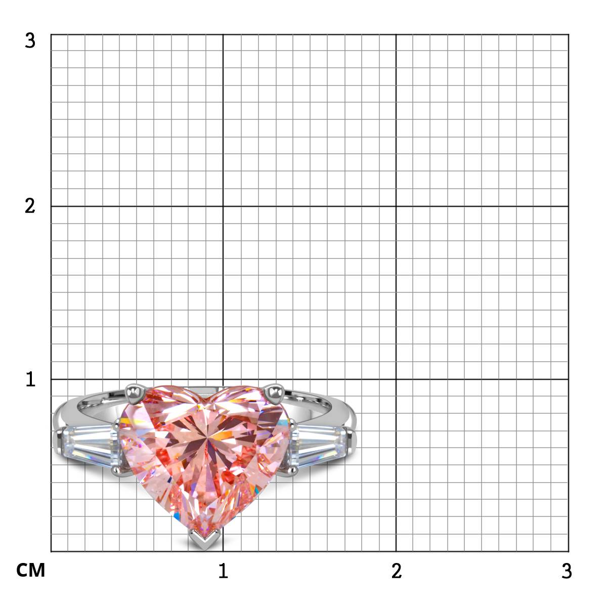 Помолвочное колье из белого золота с розовым бриллиантом 