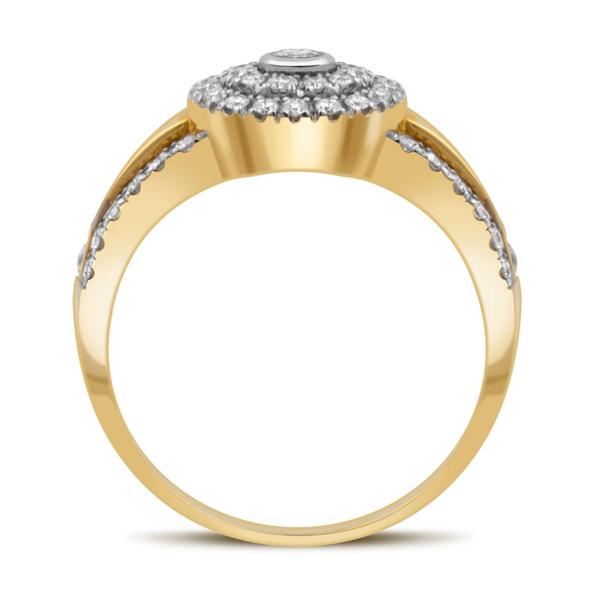 Кольцо из комбинированного золота с бриллиантами (027135)