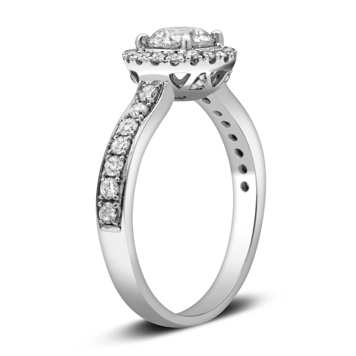 Помолвочное кольцо из белого золота с бриллиантами (012874)