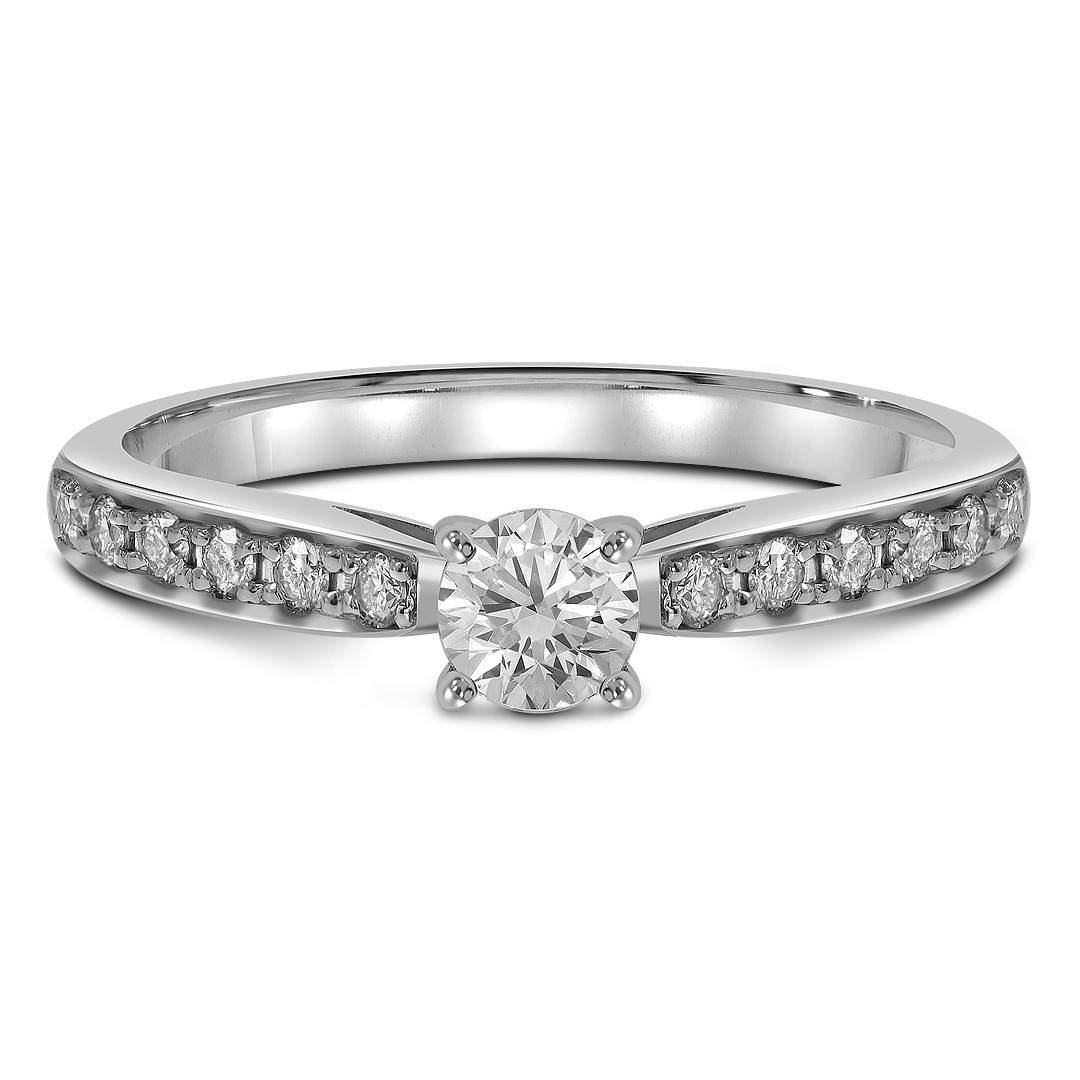 Помолвочное  кольцо из платины с бриллиантами (049002)