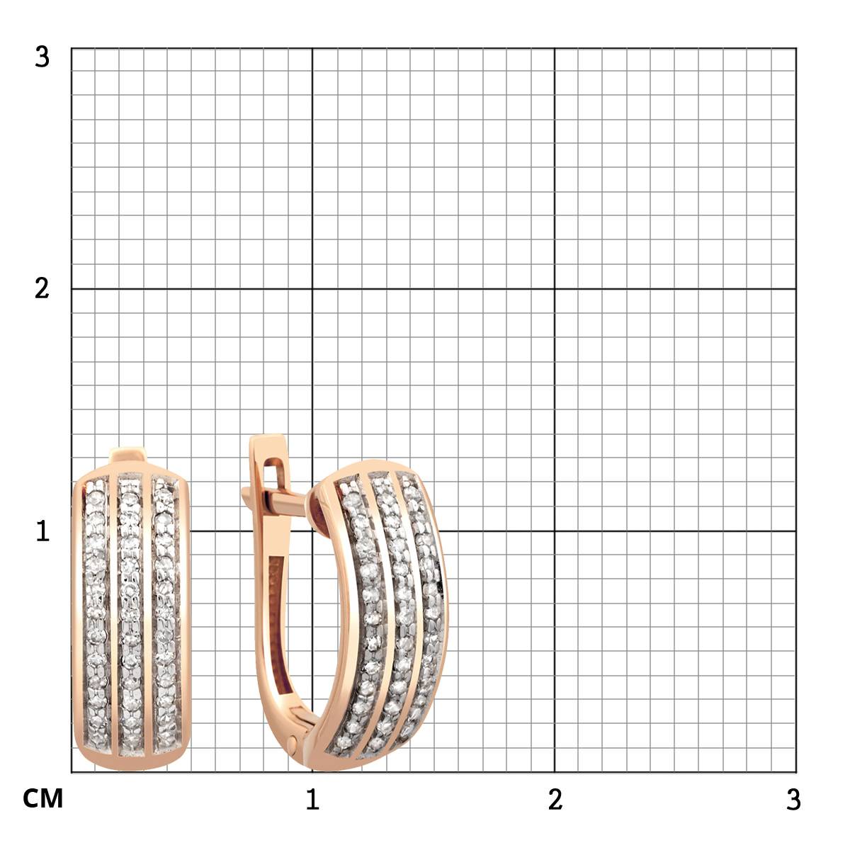 Серьги из красного золота с бриллиантами (024021)