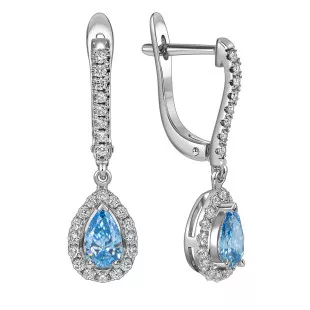 Серьги из белого золота с бриллиантами (060186)