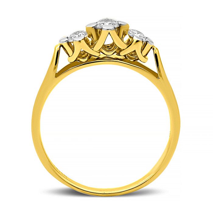 Кольцо из жёлтого золота с бриллиантами (025816)