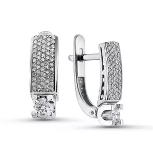 Серьги из белого золота с бриллиантами (054997)