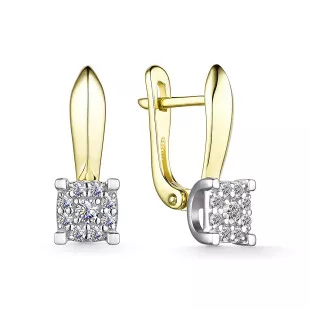 Серьги из жёлтого золота с бриллиантами (059076)