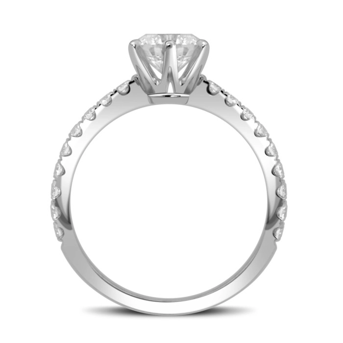 Помолвочное  кольцо из платины с бриллиантами (049251)