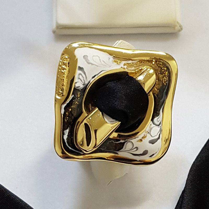 Кольцо из серебра с эмалью и шёлком 