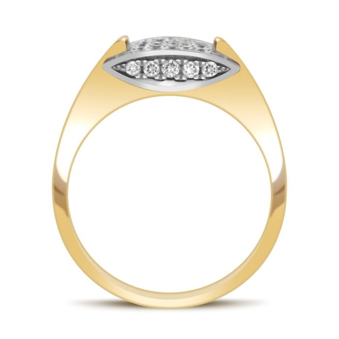 Кольцо из комбинированного золота с бриллиантами (029381)