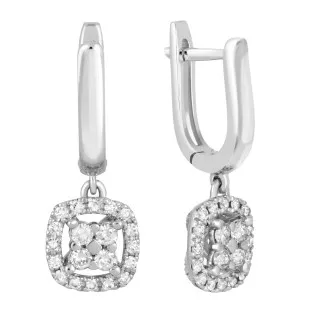 Серьги из белого золота с бриллиантами (039707)