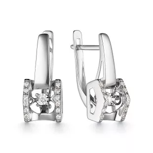 Серьги из белого золота с бриллиантами (059050)