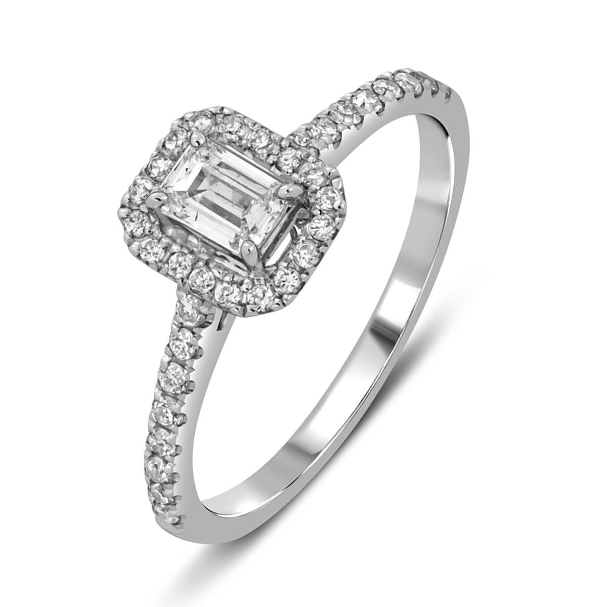 Помолвочное кольцо из белого золота с бриллиантами (051231)