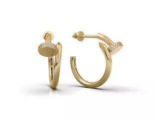 Серьги из жёлтого золота с бриллиантами (051795)
