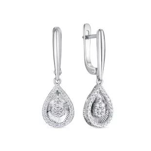 Серьги из белого золота с бриллиантами (060411)