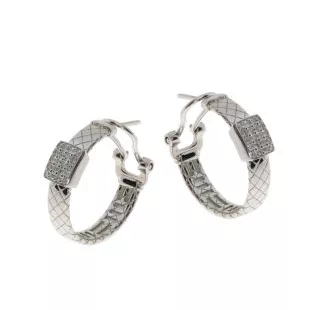 Серьги из белого золота с бриллиантами (050708)
