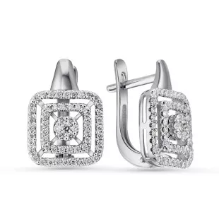 Серьги из белого золота с бриллиантами (057633)
