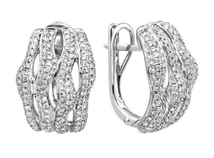 Серьги из белого золота с бриллиантами (012890)