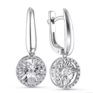 Серьги из белого золота с бриллиантами (055844)