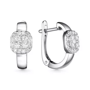 Серьги из белого золота с бриллиантами (060490)