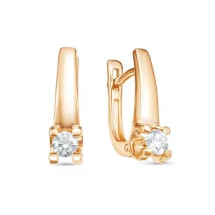 Серьги из красного золота с бриллиантами (033089)