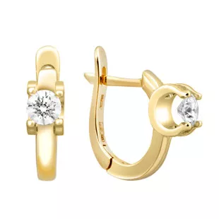 Серьги из жёлтого золота с бриллиантами (014392)