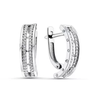 Серьги из белого золота с бриллиантами (055025)